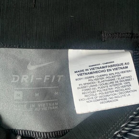 Nike Dri-Fit Capri Yoga Pants Black w/ Light Grey Pattern Back Hip Pocket M - Picture 9 of 11